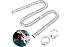 CAPGOOST Tubo di Scarico Dellauto, 120 cm Tubo di Scarico per Generatore, Diametro 25mm con 2 Clip, Tubo del Riscaldatore di Parcheggio, Tubo di Scarico in Acciaio Inox, Tubo del Riscaldatore per Diesel
