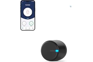 tedee Lock GO 2, serratura intelligente per porta, facile da installare, senza cambio cilindro, controllo tramite Bluetooth e da remoto tramite app, iPhone e Android, Smart Home, argento, Ø 58 mm x 65