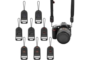 KASESSS 8 szt. adapter do szybkiego zwalniania paska aparatu, uniwersalny pasek do aparatu, mocne ogniwa kotwiczne, klamra wymienna konstrukcja szczytu klipsy do paska aparatu DSLR, czarny czerwony,