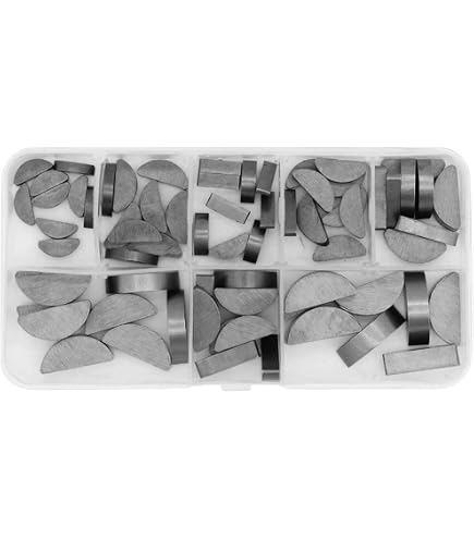 Kit Assortimento Chiavi Woodruff Metriche &ndash; 200 Pezzi In Acciaio Al Carbonio &ndash; 15 Misure Popolari