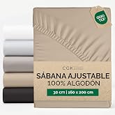 Fitted Sheet 160x200 - Cotton 400 Thread Count Pocket 30cm (12") - Cream | Soft, Breathable, Wrinkle Free, Premium Bedding, E