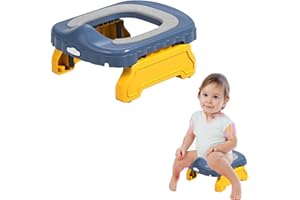 auvstar Toilettensitz Kinder,Klapptoilette Für Kinder,Töpfchen für Kinder,Töpfchen für Unterwegs,Tragbares Reise-Klapptöpfchen,unterwegs Tragbar Reise WC Kinder 12-36 Monate(Blau)