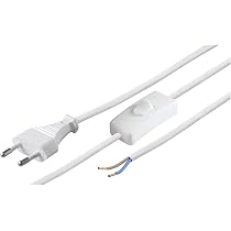 3m Zuleitung Mit Stecker Und Schalter – Schwarz, 3x0,75 Mm², Mit Winkelstecker Und Schnurzwischenschalter, Für Leuchten Bis 300W