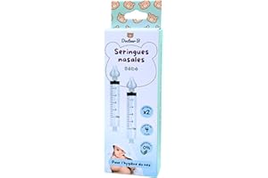 Docteur B - Seringues nasales pour bébé, 10 ml, 2 seringues à embout souple en silicone, Sans BPA, Nettoyeur de nez, Hygiène nasale, Dispositif de rinçage
