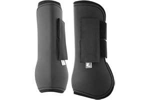 HORZE, guêtres de Protection des tendons Chicago pour Chevaux, Vendu par Paires, Noir, C