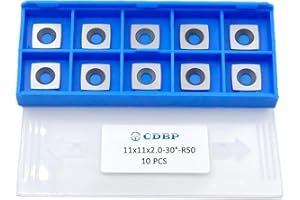CDBP Inserti in Carburo di Tungsteno 11×11×2 mm (11mm) R50 per Tornio Legno, Lame Quadrate per Pialla Spirale Elicoidale, Coltelli Falegnameria Professionale, 10 Pezzi