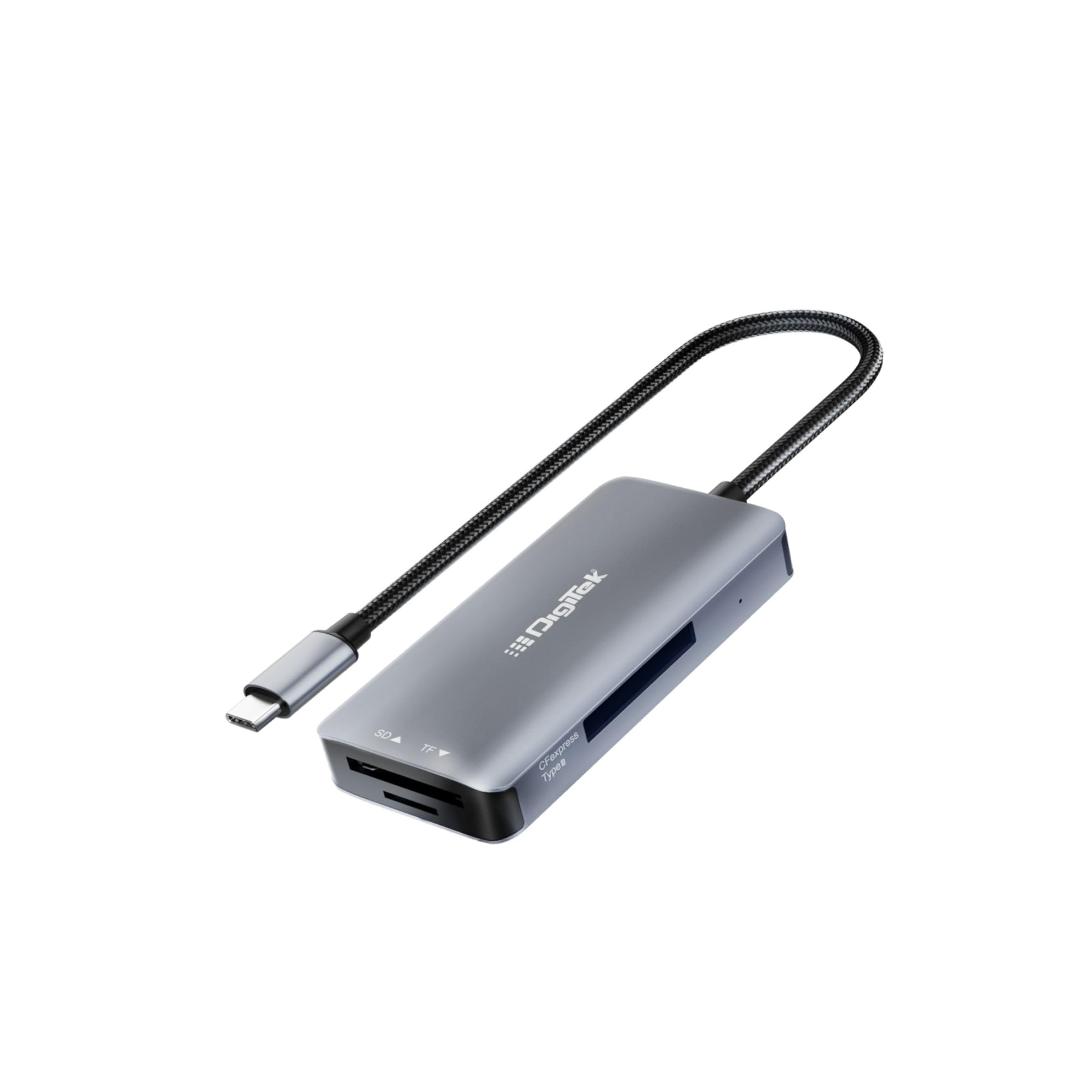 DIGITEK® (DCR-104 CFB) 2 in 2 CF Express Type B & SDXC, USB 3.2 & 3.0 Card Reader, Support SD/SDHC/SDXC/UHS-I/UHS II Cards, Support Mac OS, iPad OS, Window, Android, Linux & Harmony