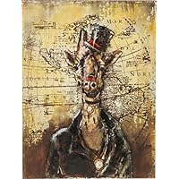 Kare de Iron Gentlemen jirafa, metal, multicolor, 8.5 x 75 x 100 cm