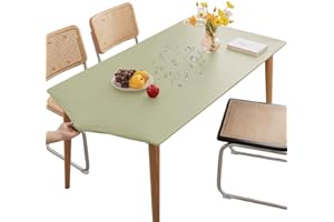 Mateju Exterior Mantel Mesa Rectangular, Mantel Antimanchas Manteles Impermeable PVC, Borde Elástico Lavable Manteles de Mesa para Cocina Comedor Fiestas Picnic (90x150cm,Verde Claro)