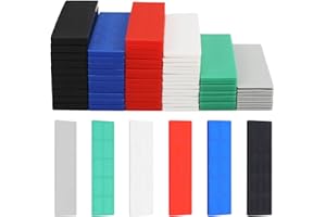 MIHURO Abstandshalter Kunststoff 80 Stück 28 x 100 mm Verglasungsklötze Set, 1-6 mm Unterlegplatten Kunststoff,Glaserklötze Unterlegkeile Fensterkeile Fensterklötze(6 Farben)