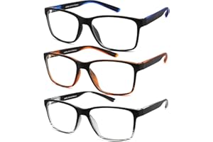 JJWELL 3 STÜCKE Lesebrille Herren Mit Blaulichtfilter, Vollrand Blaulicht Herren Lesebrille