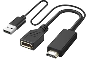 DIFCUL HDMI 2.0 to DisplayPort Adapter, HDMI Source to DisplayPort Monitor Compatible with PC Laptop PS5 Xbox One(360) Graphics Card Supporting 4K@60Hz 2K@144Hz 1080P@165Hz