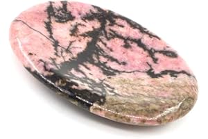 Ouubuuy Rhodonite Thumb Worry Stone Healing Crystal Gemstone Pocket Palm Stone - Anxiety Stress Relieve