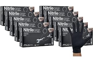 MTS Safety & Protection Gants Jetables XL – Paquet De 500/boîte Gants En Nitrile Gants Noirs Nitrile Diamond Structure Grip – Gants Jetables Gants En Caoutchouc Sans Poudre (XL, 500 Pièces)