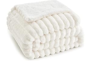 Topfinel gruby koc przytulny koc 150x200 biały