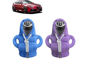 SXCCNW Schalthebel Hoodie, 2 Stück Auto Schaltknauf Abdeckung, Überzug für Dekoration Zubehör, 15 x 13 cm, Blau Lila