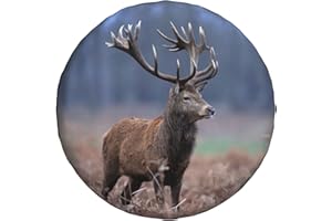 ZHIMAHOU Housse de roue de secours universelle de rechange, animal sauvage, cerf, imperméable, anti-poussière pour remorque, camping-car, SUV, roue de voiture tout-terrain 40,6 cm