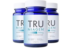 TRU NIAGEN │ Suppléments de nicotinamide riboside NAD+ pour réduire la fatigue et la fatigue, formule brevetée NR, 30 pièces, 300 mg par portion (3 mois / 3 bouteilles)