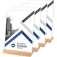 Srvnpioy Lot de 6 Présentoirs de table A4 en T - Base en bois - Support pour Menu A4 - Acrylique Srvnpioy Lot de 6 Présentoirs de table A4 en T - Base en bois - Support pour Menu A4 - Acrylique
