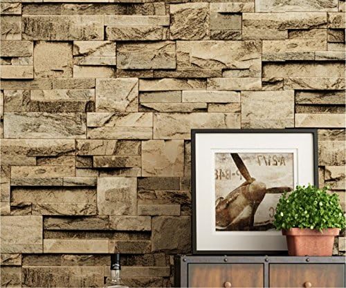 GAOMY 3D Brick Wall Background Wallpaper, Restaurant Bar, Nostalgic Decoration, Living Room TV Background Wall Wallpaper, Non-Woven Wallpaper (Non-Self-Adhesive Wallpaper),04