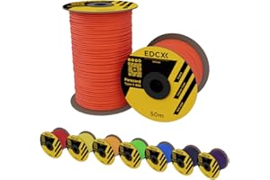 EdcX 3 mm Nylon Paracord 425-3 mm Tipo II, 100% Cuerda de Nailon, Cuerda de 3 hebras, Cuerda de Nailon de 4 mm en Muchos Colores (Sofit Orange, 100 m)