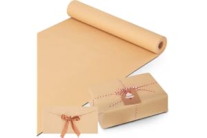 SKY-TOUCH Kraft Paper Roll (44cm x 30m) 80gsm, Wrapping Paper Roll, Craft Paper Gift Wrapping Bulletin Board Arts & Crafts, Bouquet Flower Table Covering Poster Packing Paper (1 Roll)