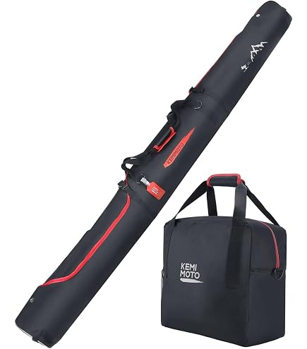AspenSport Lot De 2 Sacs Ski : Sac à Skis + Sac à Chaussures Noir - Protection Et Confort