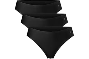 DANISH ENDURANCE Women's Invisible Thong Knickers, No-show Panties, Workout Underwear, 3 Pack