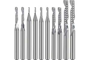 Eu_Hozly Punte per fresatura, a spirale, per macchina a controllo numerico, in carburo, 1 scanalatura, 1 mm, 1,5 mm, 2 mm, 2,5 mm, 3,175 mm