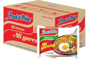 FOOD BY BOX Indomie Mi Goreng Stir Fry Original – 85 g - 40 Pack – Fried Onions and Original Seasoning - Product of Indonesia - Authentic Recipe Imported from Indonesia by Food By Box