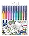 Produktbild Staedtler 323 TB15JB Filzstifte Triplus Color Set mit 15 sortierten Farben Exklusive Johanna Basford Edition, Ergonomische Dreikantform, Schreiben, Malen und Zeichnen