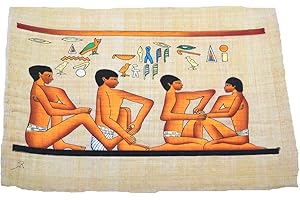HORUS ARTESANÍA DE EGIPTO Papyrus égyptien original de la réflexologie podal à Antiguo Égypte. Fabriqué et peint à la main. 33 x 43 cm.