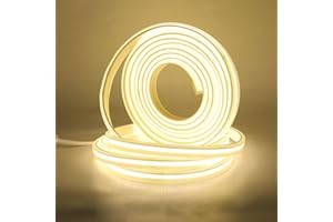 HEGEHE Flexible Tira de LED COB 220V con Cable de Alimentación, 288 LED/m Luz de Cuerda de Alto Brillo, Cada Corte de 50cm, IP65 Impermeable (1m, Blanco Natural)