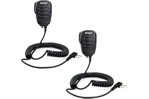 Retevis RS111 Walkie Talkie Micrófono Altavoz de 2 Pines Compatible con Walkie Talkie RT24 RT22 RT27 RT5R H777 RT668 NR610 Baofeng UV-5R BF-888S Kenwood WOUXUN TYT (2 Pacs)