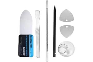 Haojiaho 7 in 1 Handy Öffnungs Reparatur Werkzeug, Ultradünn 0,1mm - gebogenes Öffnungswerkzeug, Metall Kunststoff Hebelwerkzeug Öffnungspickel, Saugnapf, Für Smartphone Demontage und Reparatur