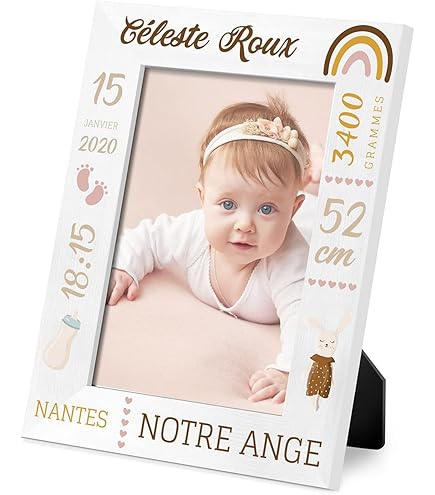 Cadre Chambre Bebe Cadre Bois Ma Premiu00e8re Annu00e9e Cadre Naissance Personnalisé