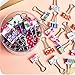 Produktbild nicebuty Zangen Doppel Klammern Zeichentisch Floral Foldback Clips 19 mm Datei Federstahl, Organizer Tür zu Ringe aus Metall Bürobedarf Artikel von Haushalt bunt