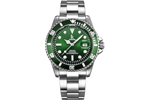 Alienwork IK Reloj Hombre Mujer Calendario Correa de Metal