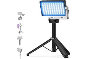NEEWER Lampa wideo RGB 12 W, panel LED do przesyłania strumieniowego, selfie, 2500K-10000K CRI97+, sterowanie aplikacją/2.4G, bateria 4300mAh, stojak na biurko do vlogowania, nagrywania wideo