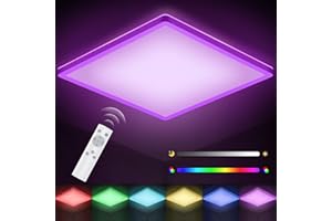 LEDYA LED Ceiling Light Dimmable, 18W Bathroom Ceiling Light, Square, Flush, 100W Equivalent, IP44 Waterproof for Kitchen Living Room Bedroom and Hallway 29.5 x 29.5 x 2.5 cm