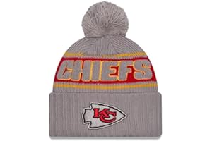 New Era NFL Bommelmütze Sideline 2024 American Football Teamlogo Beanie Wintermütze grau