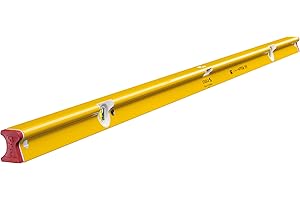 Stabila Wasserwaage Type R 300, 183 cm, verwindungssteifes Alu-R-Profil, 1 Horizontal-Libelle, 2 Vertikal-Libellen, stoßdämpfende Endkappen, integrierte Rutsch-Stopper, Made in Germany Gelb