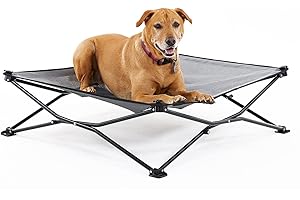 Coolaroo On the Go Elevated Pet Bed, Large, Grey