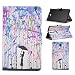 Produktbild Galaxy Tab 4(7Zoll) SM T230 T231 Hülle,Asnlove PU Ledertasche Schutzhülle+Hart Hülle für Samsung Galaxy Tab 4 SM T230 T231(7 Zoll) Aquarell Mädchen in der Malerei mit Regenschirm Hülle Flip Tasche Schutz Etui Standfunktion Tablet Cover