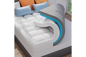 ELEMUSE Dual-layer Memory Foam Mattress Topper with Bamboo Pillow Top Cover for Back Pain Relief, with OEKO-TEX & CertiPUR-US (Single 90x190cm,10cm)