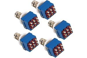 CENPEK 5 pièces 9 Broches 3PDT effecteur Bouton Brosse boîte Vrai contournement Guitare Effets pédale boîte Stomp Pied Interrupteur en métal