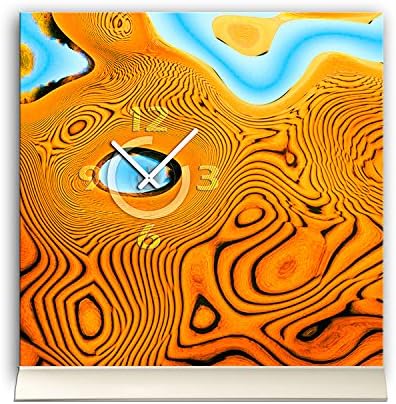 30cmx30 cm Table Clock with Aluminium Stand – Desert Abstract Art Silent Quartz Clock Movement – Clock Grandfather Clock TU6112 Dixtime