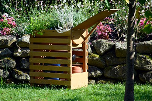 dobar Hochbeet auf Rädern aus Holz, Frühbeet Bausatz für Gemüse, Kräuter im Garten und Balkon, 58 x 36 x 71 cm, braun - 5