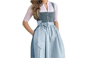 Foweknow Dirndl Damen Dirndelkleider Oktoberfest Damen Outfit Dirndl Midi Dirndl Lang Grosse Grössen Dirndlbluse Oktoberfest Kostüm Vintage Elegante Partykleid Cocktailkleid Abendkleid