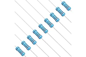 PATIKIL 200 Ohm Resistor, 50Pcs 1W Metal Film Fixed Resistor Kit 1% Tolerance Multiple Values of Resistance Optional for DIY Electronics Projects Computer TV Circuit Board